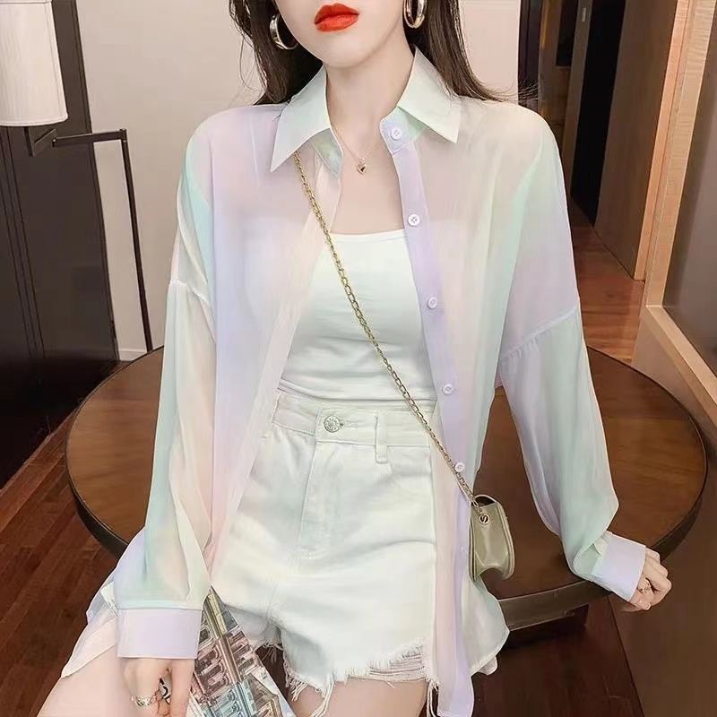 áo sơ mi Nữ Ready stock 2022 New Loose Thin Outer Tops Long Sleeve Sunscreen Shirts JL-CX-25