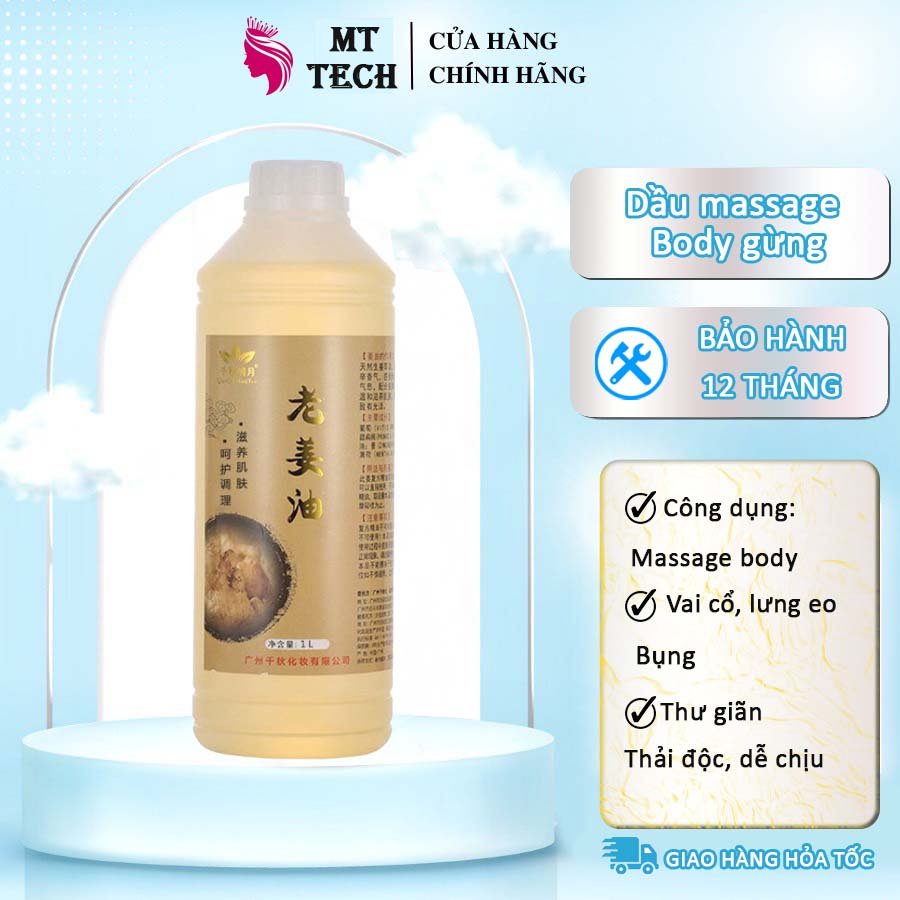 Tinh Dầu Massage Toàn Thân Dầu Ngải Cứu Tinh Dầu Gừng Tinh Dầu Dừa Masa Body. Chai 1000ml
