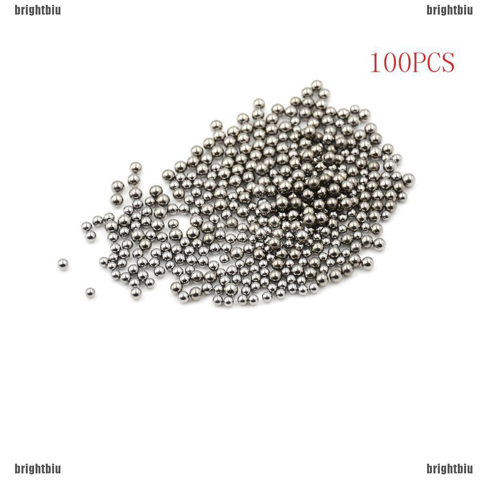 Bộ 100 Hạt Thép Bạc Hình Viên Đạn Kích Thước 4 / 4.5 / 5 / 5