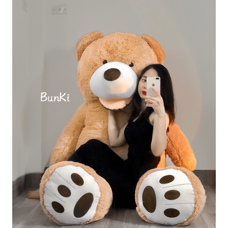 GẤU BÔNG TEDDY NÂU BỰ, GẤU BÔNG NHẬP TO CAO 160CM