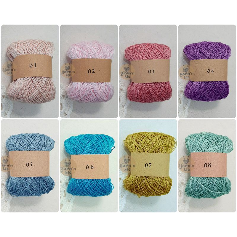 (01-12) Sợi cotton bóng Thái se 0.8mm đan móc áo váy