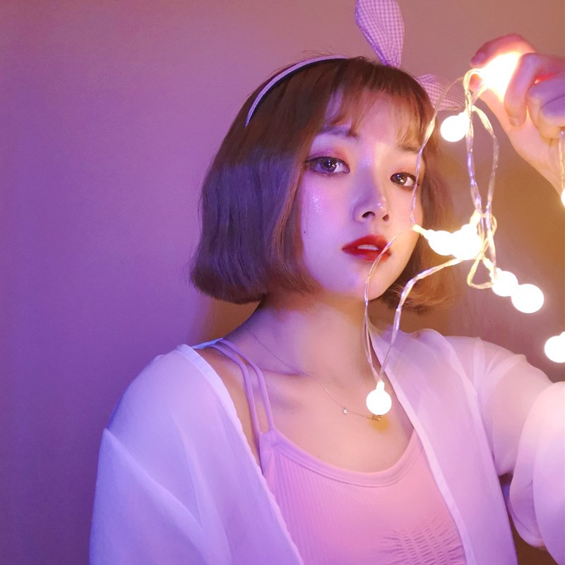 Dây Đèn Led Trái Anh Đào Bóng Bi Tròn Màu Vàng Nắng Đẹp Sang Trọng 3M 20 Bóng - Nguồn Dùng Pin Cắm Điện Đầu Cắm USB