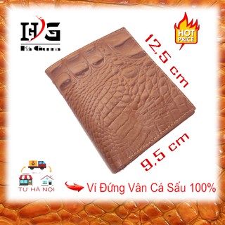 Ví nam, bóp nam da bò thật vân cá sấu 100%