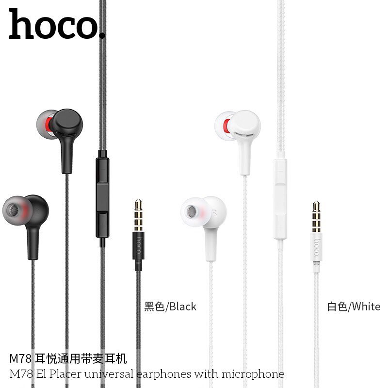 Tai nghe dây Hoco M78 âm thanh cực hay jack 3.5mm - CHÍNH HÃNG