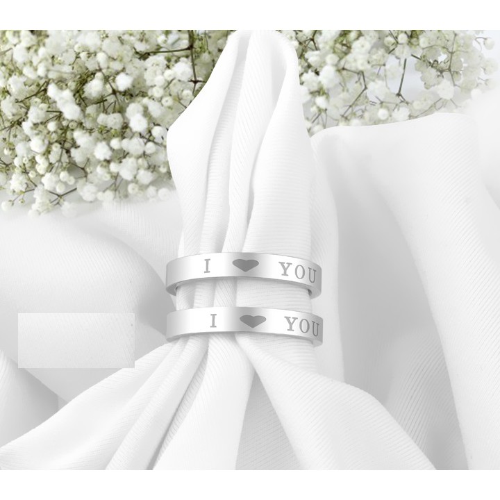 1 CHIẾC NHẪN CẶP INOX I LOVE YOU, NHẪN ĐÔI TÌNH NHÂN