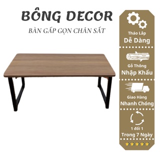 Bàn gấp gọn thông minh, bàn học gấp gọn gỗ kiểu dáng hiện đại chân sắt không gỉ
