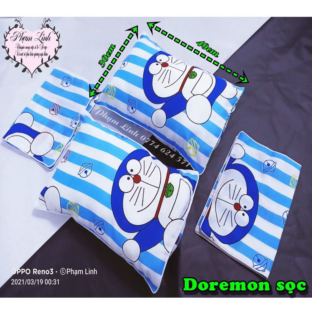 [30cm*40cm] Vỏ gối-Áo gối nằm viền gân vải cotton thấm hút tốt mẫu dễ thương cho bé