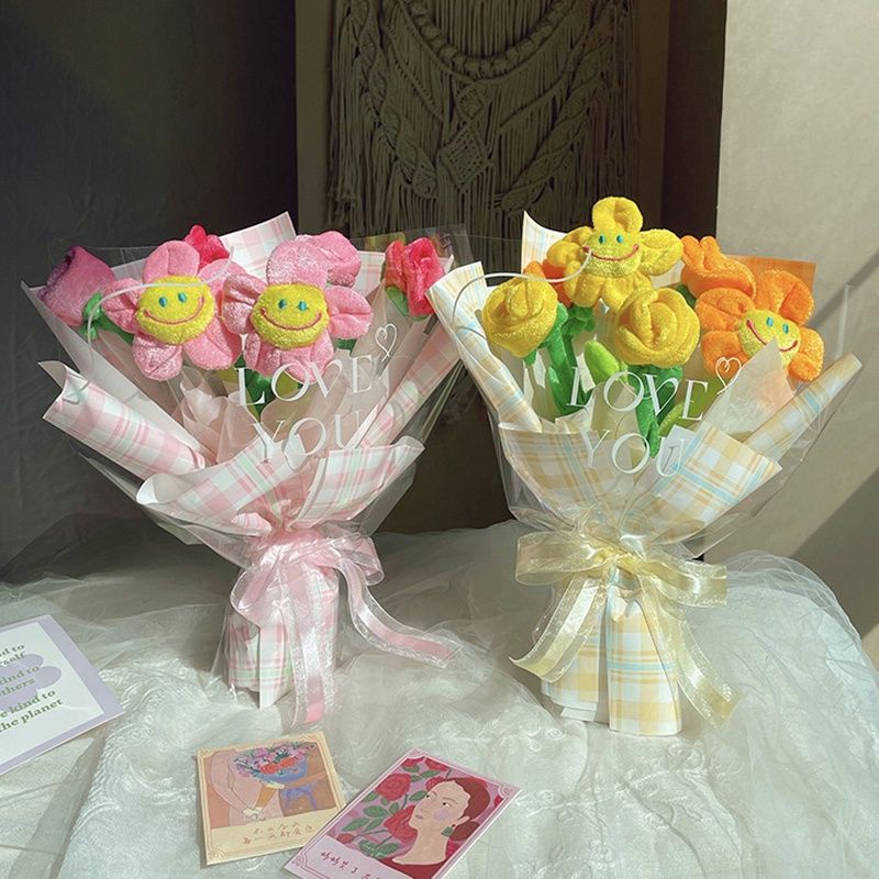 Bông hoa vải 30cm thân có kẽm dùng trang trí