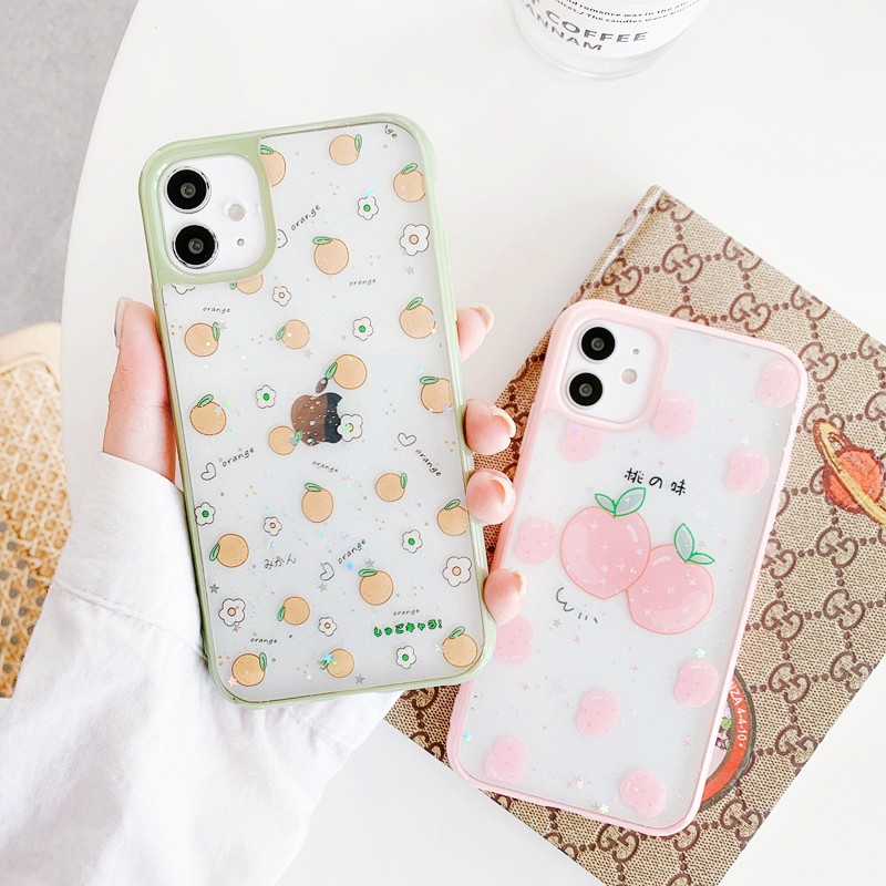 Ốp lưng iphone Orange & Peach viền màu 5/5s/6/6plus/6s/6splus/7/7plus/8/8plus/x/xr/xs/11/12/pro/max/plus/promax | BigBuy360 - bigbuy360.vn