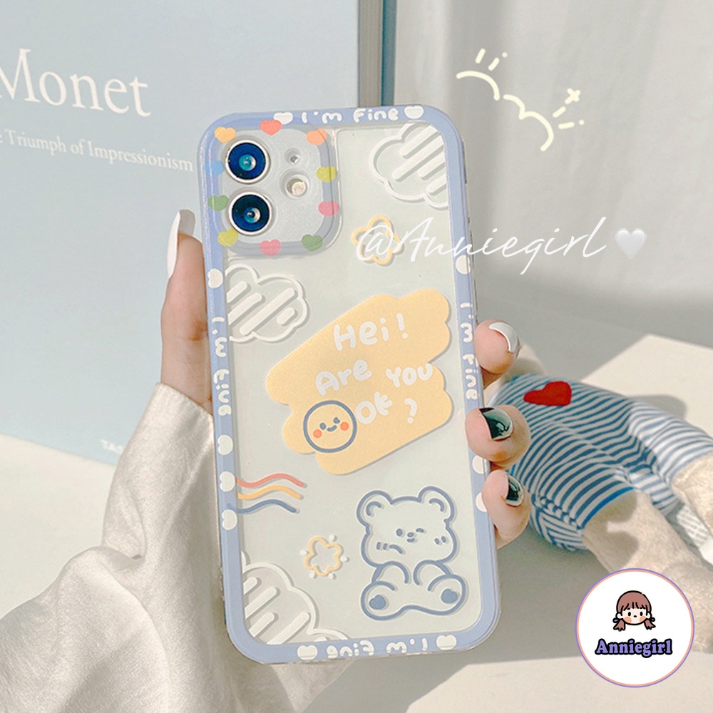Ốp điện thoại TPU mềm trong suốt hình gấu nâu thiết kế dễ thương cho IPhone 13 12 11 Pro Max XR 7 Plus