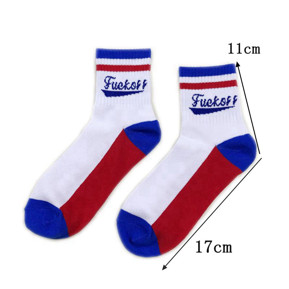 Vớ cotton cổ cao kẻ sọc ngang phong cách Harajuku cá tính