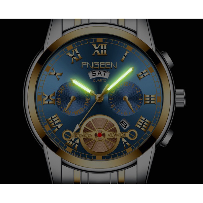 Đồng hồ đeo tay nam thép không rỉ chống nước Fngeen lịch ngày tháng