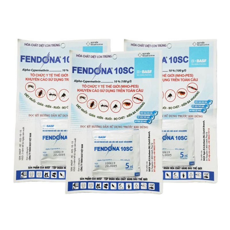 Fendona 10SC - Thuốc diệt muỗi, gián, kiến ba khoang, bọ chét, ruồi... (Gói 5 ml)