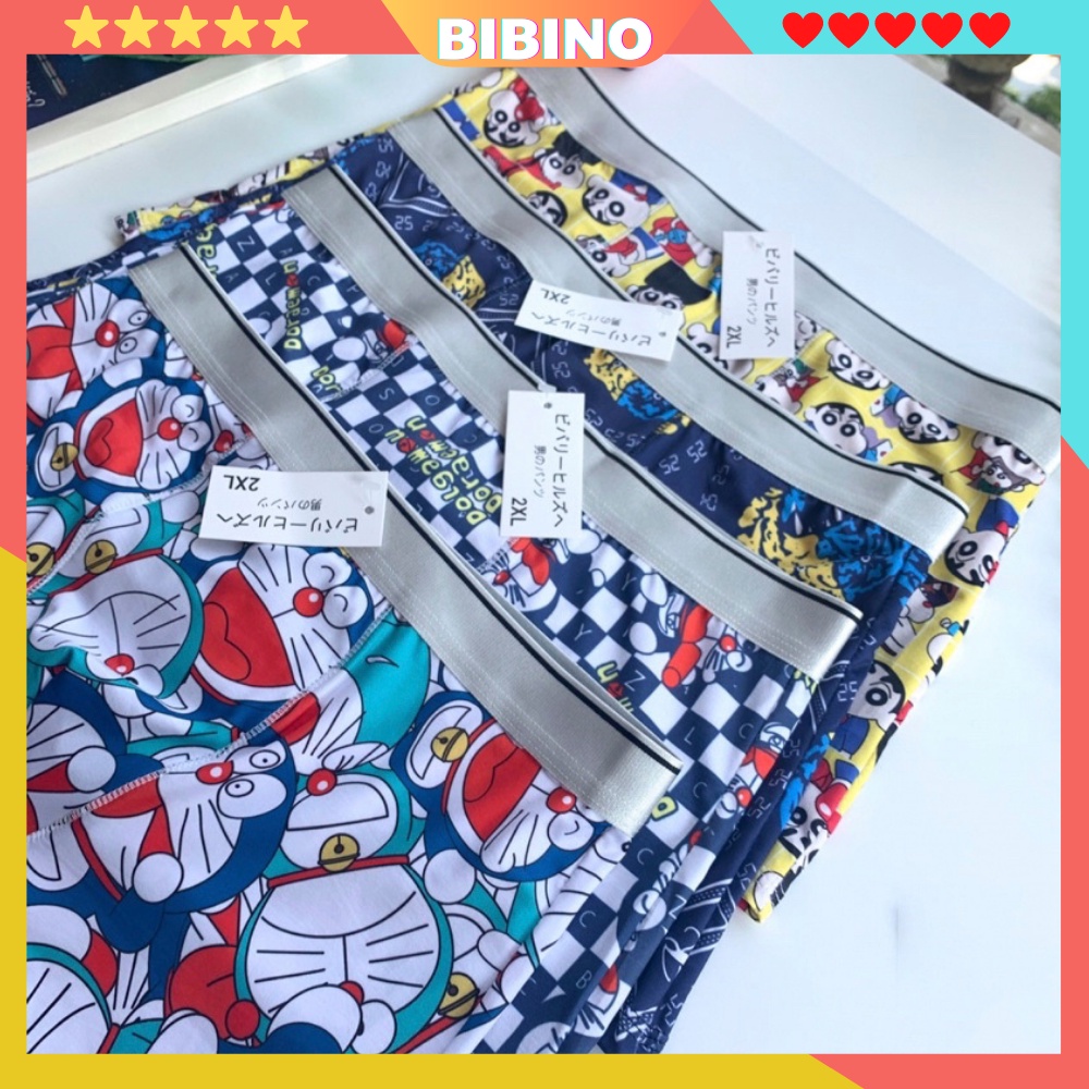 Quần lót nam in hình boxer thun lạnh thông hơi thoáng khí co dãn bốn chiều cao cấp BIBINO Quần sịp nam in hình doremon