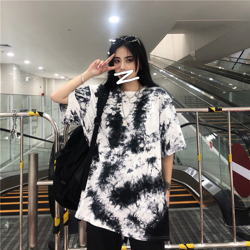 ÁO THUN HIP-HOP TAY LỠ HỌA TIẾT LOANG KHÓI