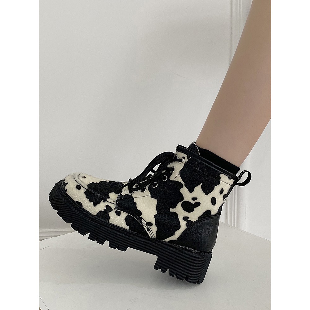 ( Sẵn 37 ) giày vằn bò sữa thu đông  phong cách đường phố