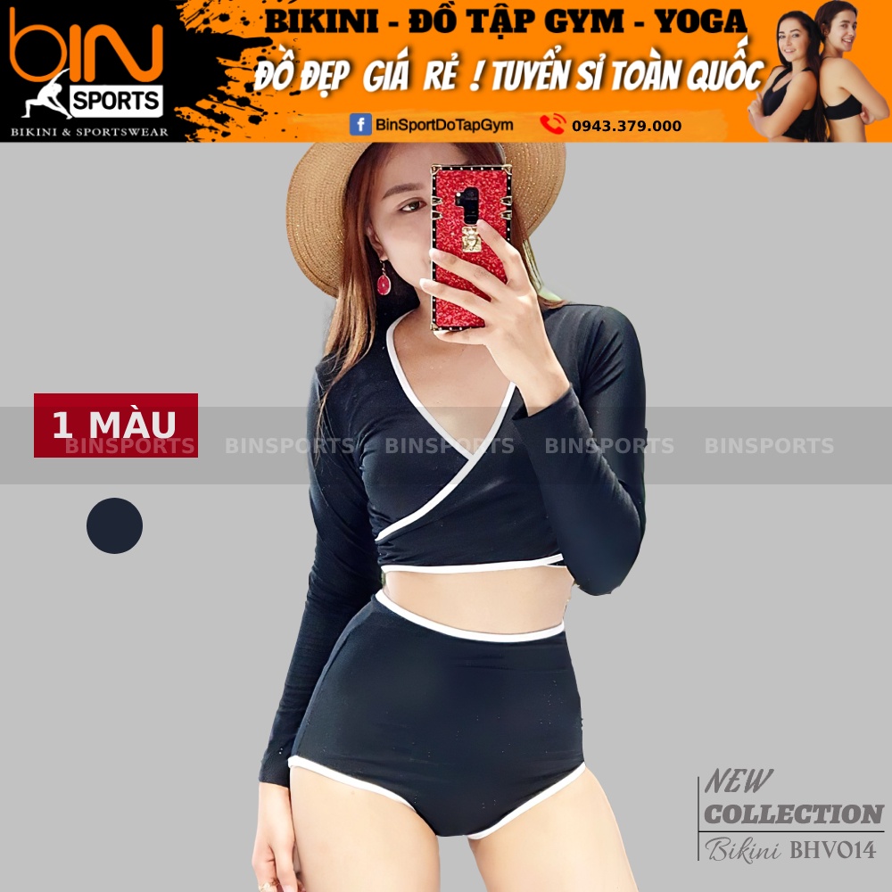 Bộ Bơi Nữ Hai Mảnh Dài Tay Freesize Bin Sports BHV014