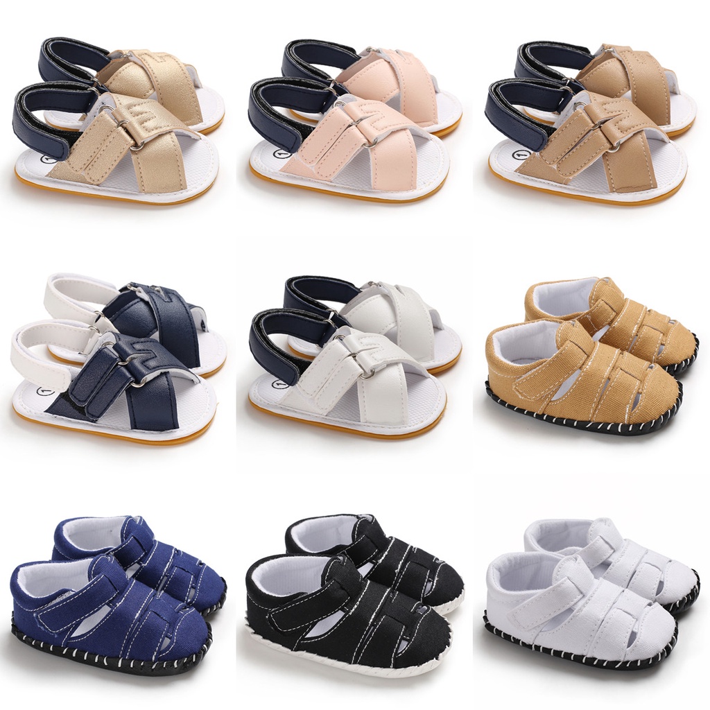 Giày Sandal Cotton Mềm 2 Phong Cách Thời Trang Mùa Hè 2022 Cho Bé Sơ Sinh 0-18 Tháng Tuổi