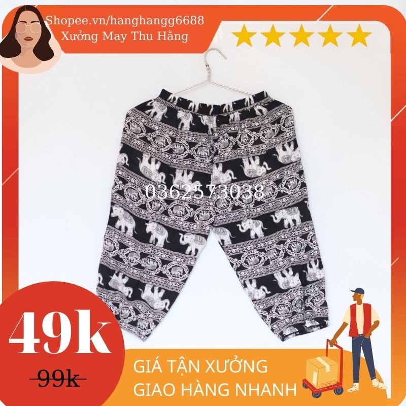 Quần thổ cẩm-Quần lanh ngố bo chun (Ảnh thật)