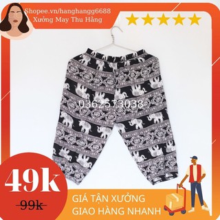 [QUẦN ALIBABA] Quần thổ cẩm-Quần lanh ngố bo chun (Ảnh thật)