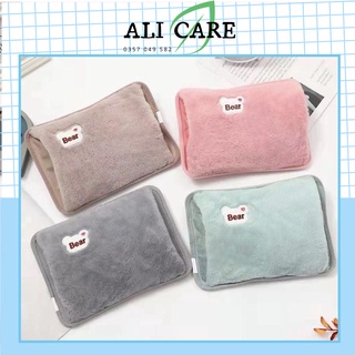 Túi sưởi nóng sạc điện tự ngắt hình Bear, túi chườm giảm đau bụng kinh cho bạn gái, sưởi ấm tay chân mùa đông ALI CARE