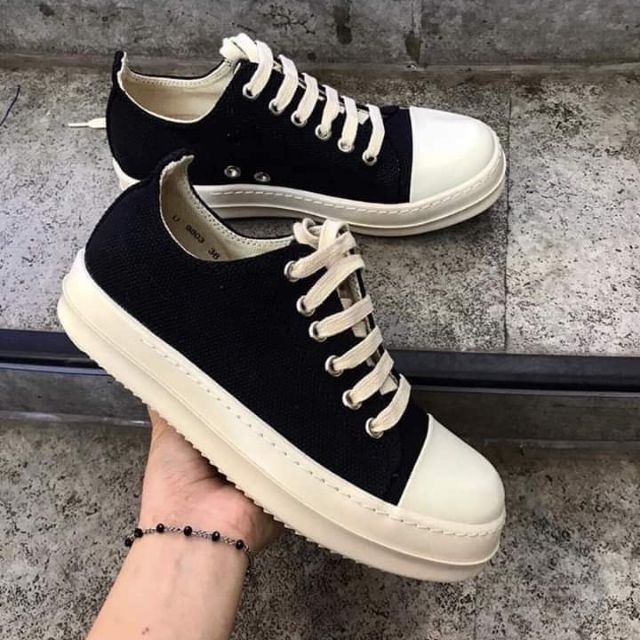 Giày Sneaker Rick Owen cổ thấp vani ( đế thơm )