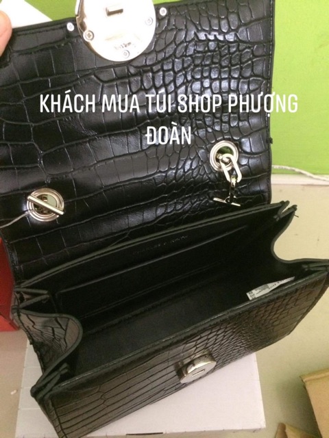 Túi khoá tròn chữ C da rắn size 20cm k hộp hàng đẹp