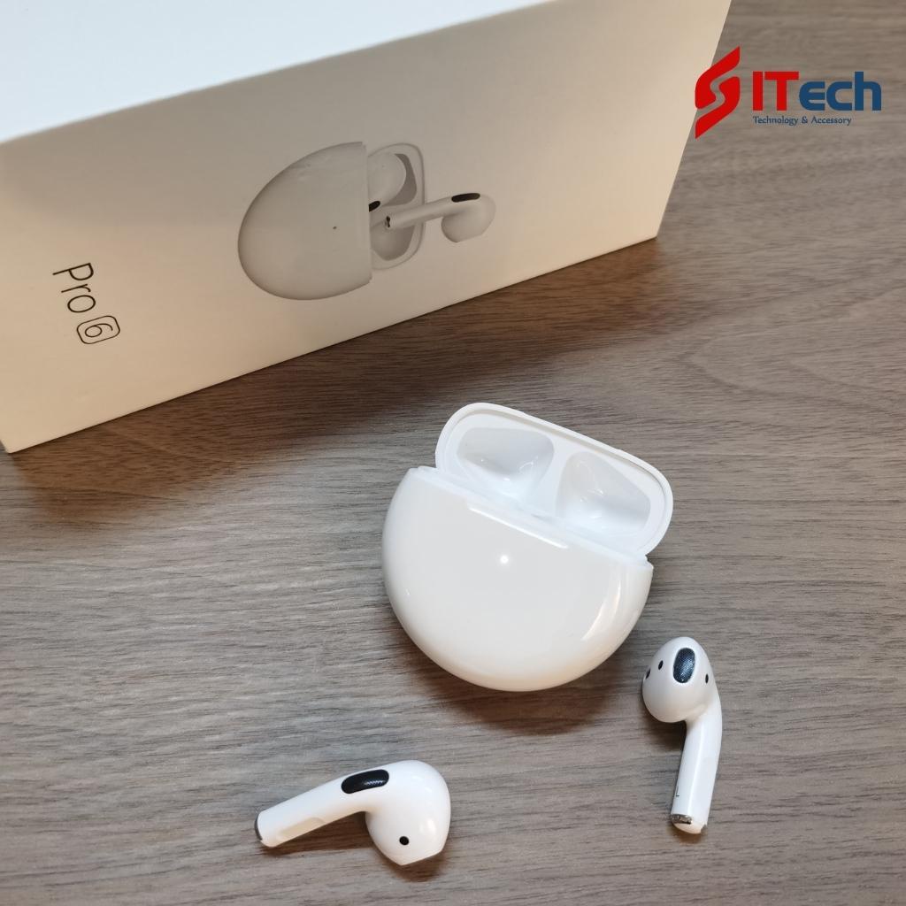 Tai nghe pro 6 bản quốc tế màu trắng âm thanh HIFI đầy đủ chức năng bảo hành 3 tháng
