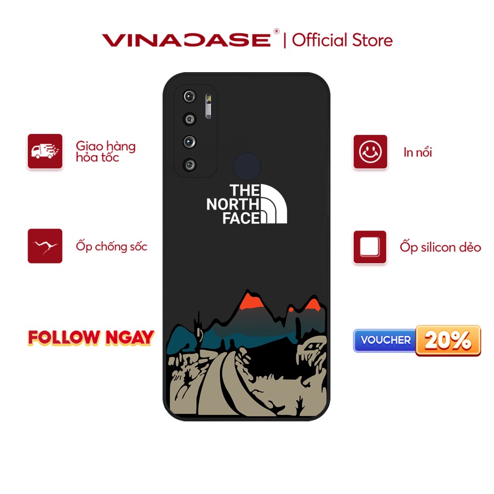 Ốp lưng Vina Case Vsmart Joy 3/Joy 4/Star 3/Aris/....dẻo đen in hình The North Face