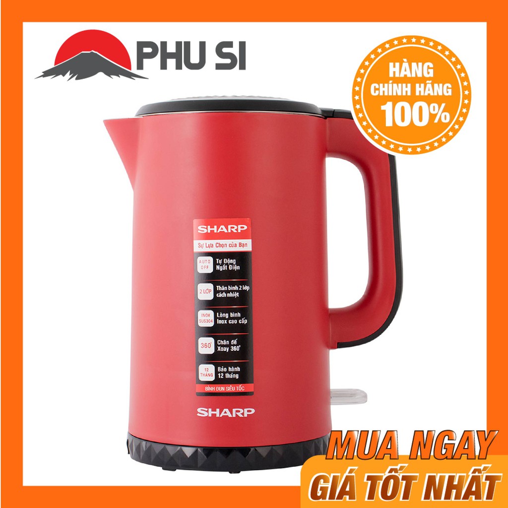 Bình đun siêu tốc Sharp 1.7 lít EKJ-17EVPS-RD