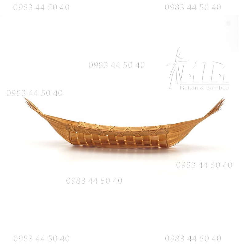 Khay tre l Đĩa tre thuyền hun khói - trang trí đồ ăn, trang trí sản phẩm.