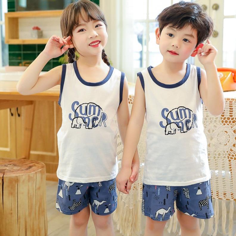 Bộ quần áo cộc tay cho bé trai bé gái chất liệu cotton hàng Quảng Châu cao cấp size to từ 4-10 tuổi