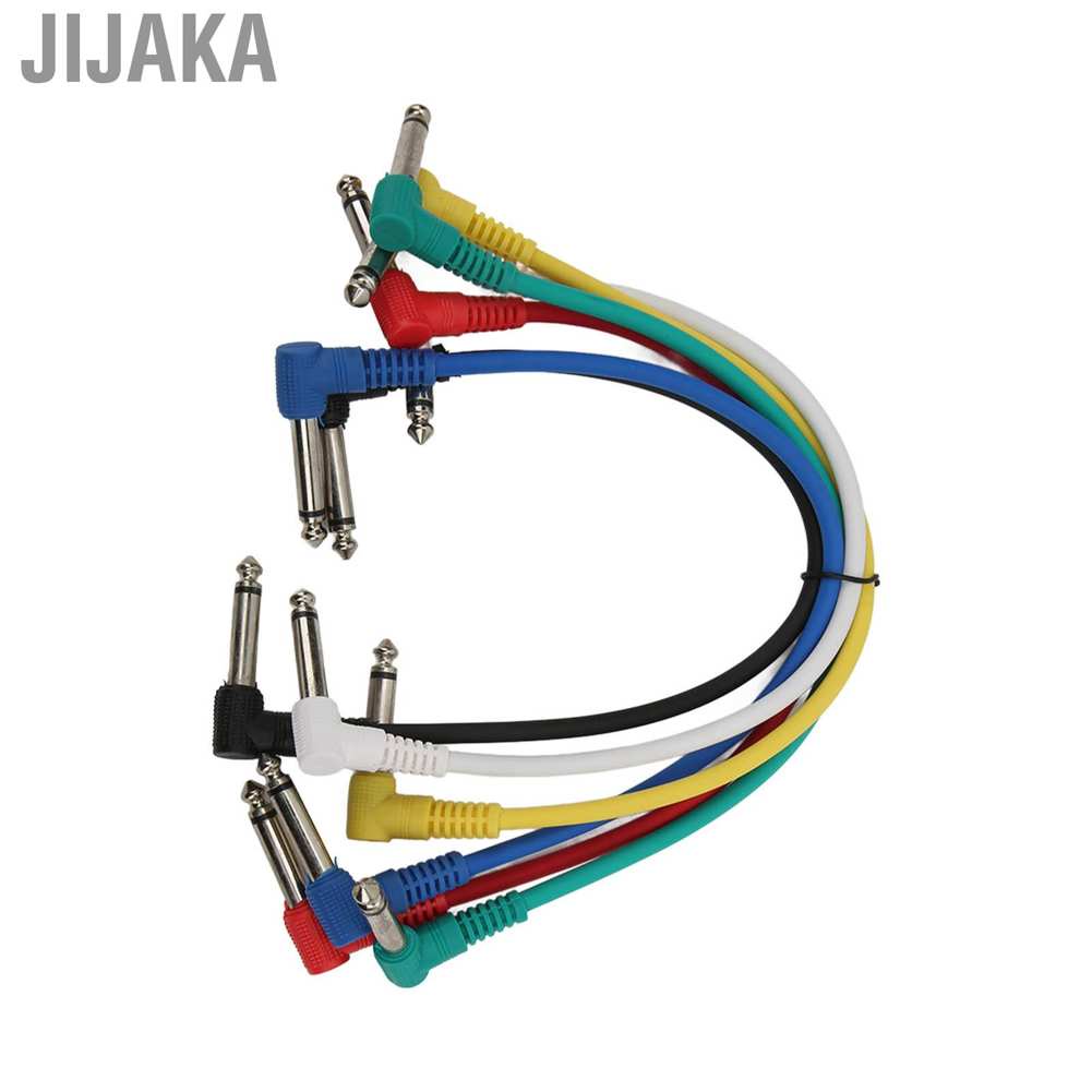 Jijaka 6 cáp hiệu ứng di động đầy màu sắc che chắn điện Guitar Pedal Patch Cord