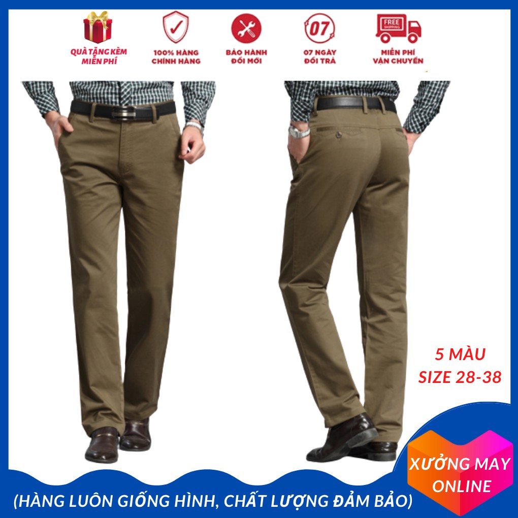 ( SIZE ĐẠI) Quần ống đứng kaki nam trung niên, quần tây nam kaki chất vải không xù không ra màu size 50-90kg - XM04