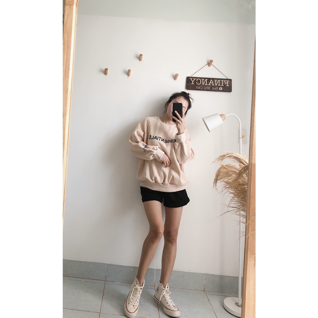 Áo Sweater form rộng unisex ⚡ MẪU MỚI ⚡ áo nỉ bông Essentials thiết kế hiện đại, trẻ trung năng động - A06 | BigBuy360 - bigbuy360.vn