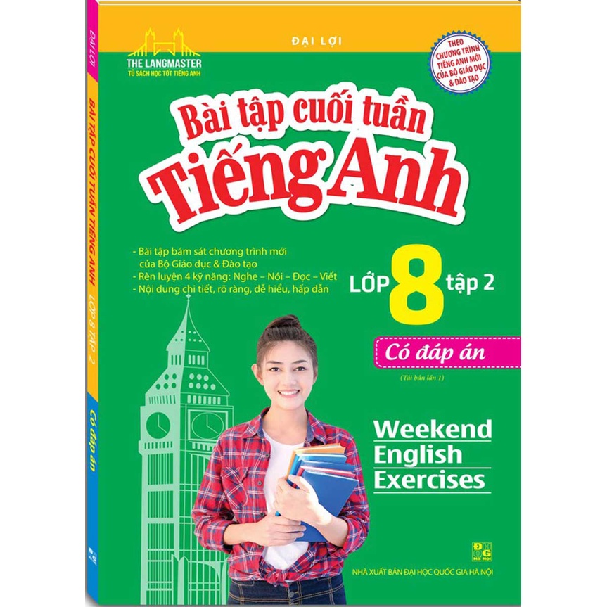 Sách- Combo 2c -  Bài Tập Cuối Tuần Tiếng Anh Lớp 8 2 Tập - Có Đáp Án mt
