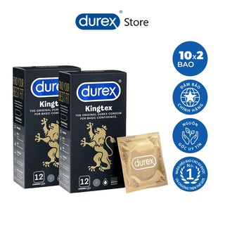 Freeship Bộ 2 hộp bao cao su Durex Kingtex size nhỏ 49mm