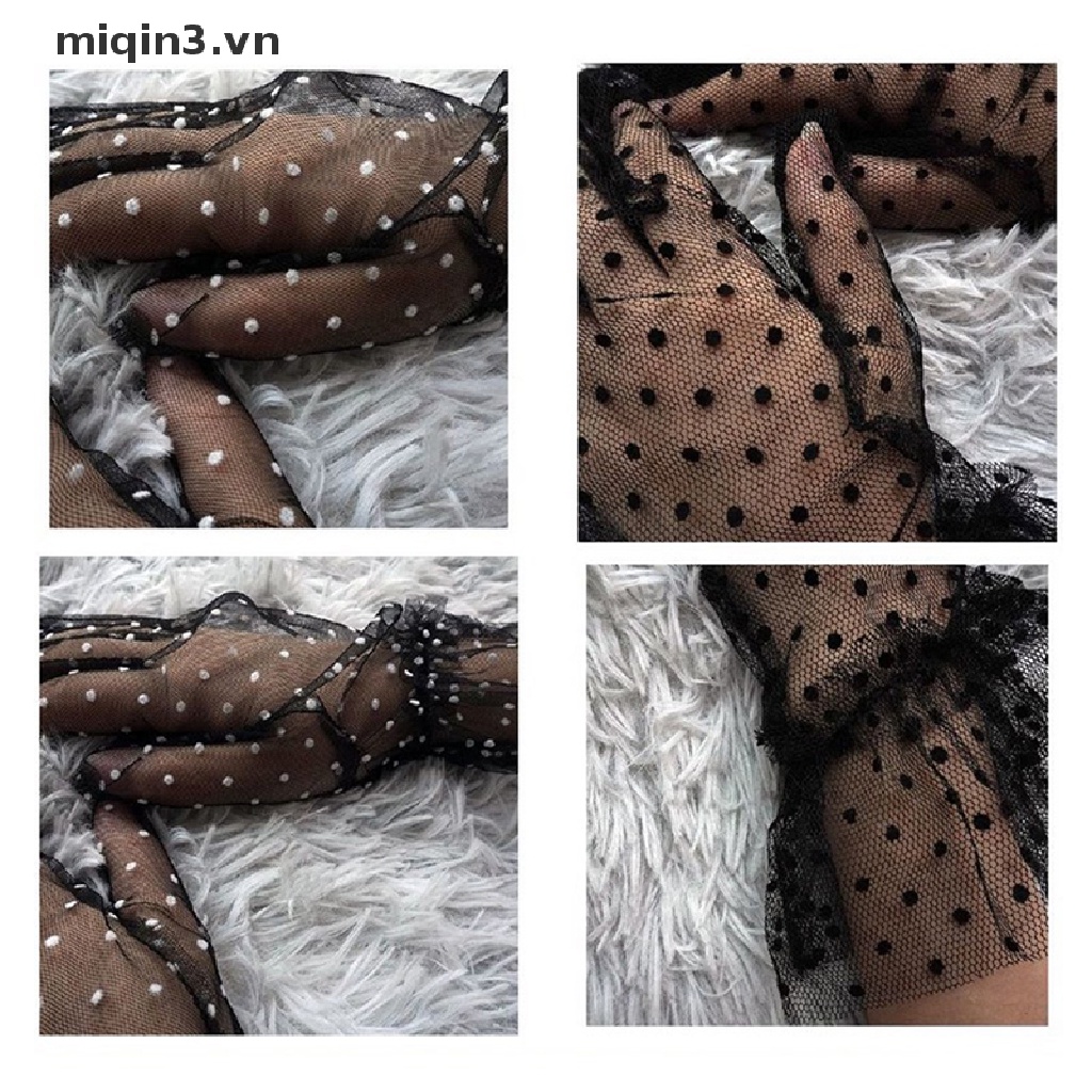 Bộ 3 đôi găng tay vải tuyn phối ren dáng ngắn co giãn thời trang mùa hè thu cho nữ | BigBuy360 - bigbuy360.vn