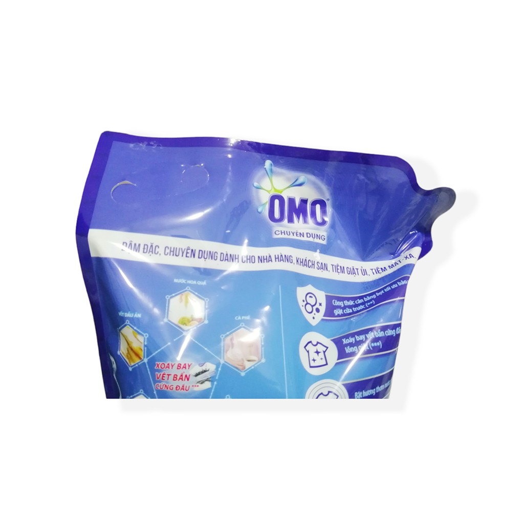 Nước Giặt Omo 4kg Chuyên Dụng Cửa Trước Cho Nhà Hàng, Khách Sạn, Giặt Ủi