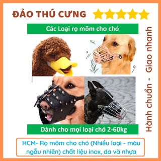HCM- Rọ mõm cho chó (Nhiều loại - màu ngẫu nhiên) chất liệu inox, da và nhựa