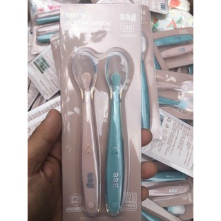 ⚡ SET 2 THÌA ĂN DẶM SILICONE SIÊU MỀM AAG MẪU MỚI NHÉ MOM❤️❤️