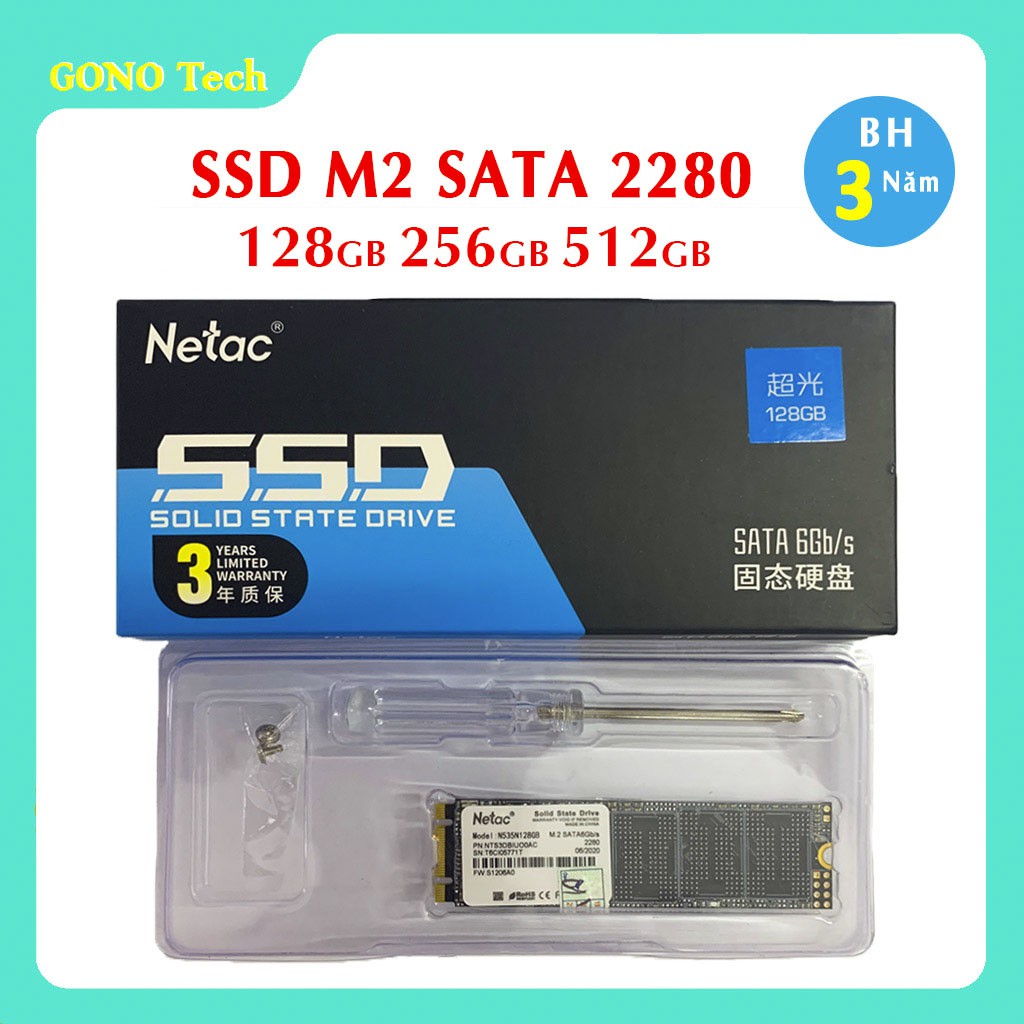 [Mã 255ELSALE giảm 7% đơn 300K] Ổ cứng SSD M2 SATA Netac N535N M.2 2280 | 128GB 256GB 512GB 120Gb 240Gb