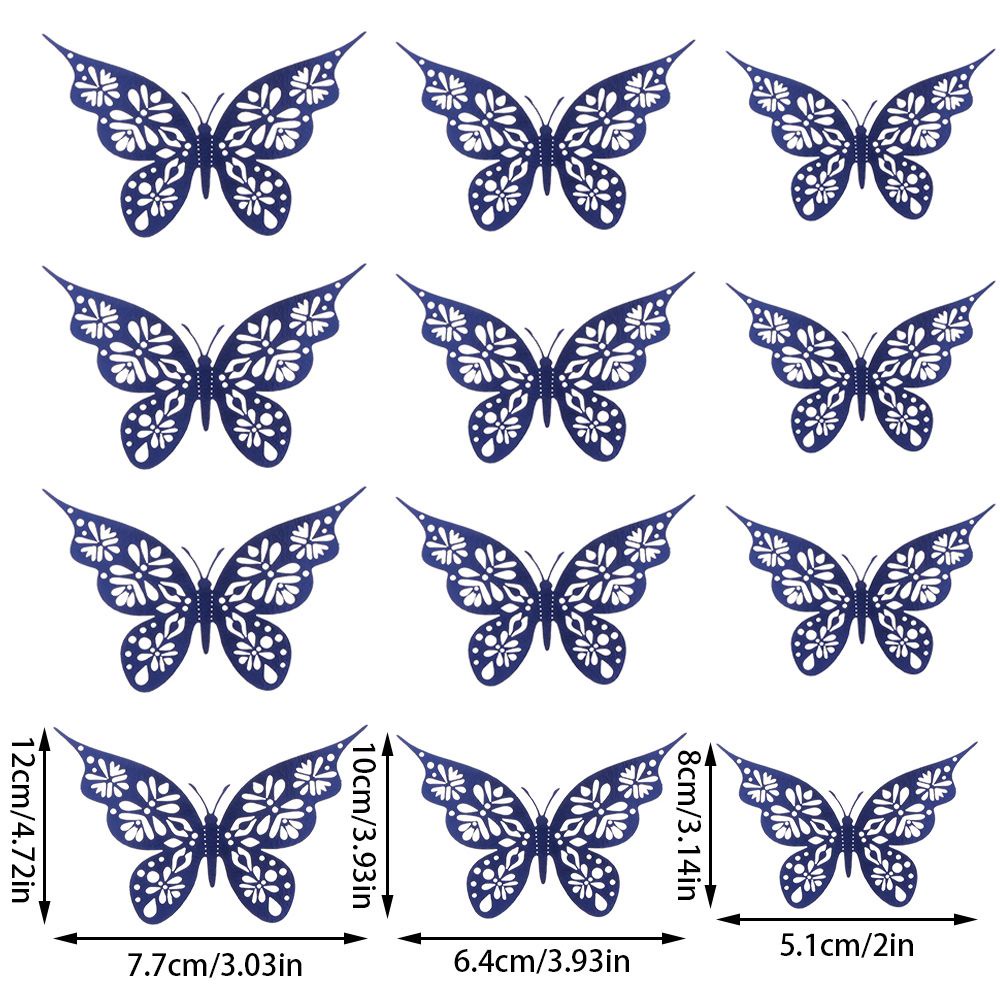 Set 12 bươm bướm 3D dùng trang trí DIY