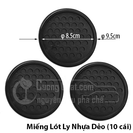 Miếng Lót Ly Nhựa Dẻo 10 Cái (Giao Màu Ngẫu Nhiên)