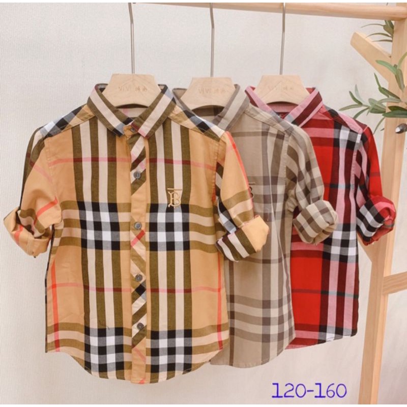 ÁO SƠ MI KẺ BBR DÀI TAY CHO BÉ TRAI HÀNG CAO CẤP