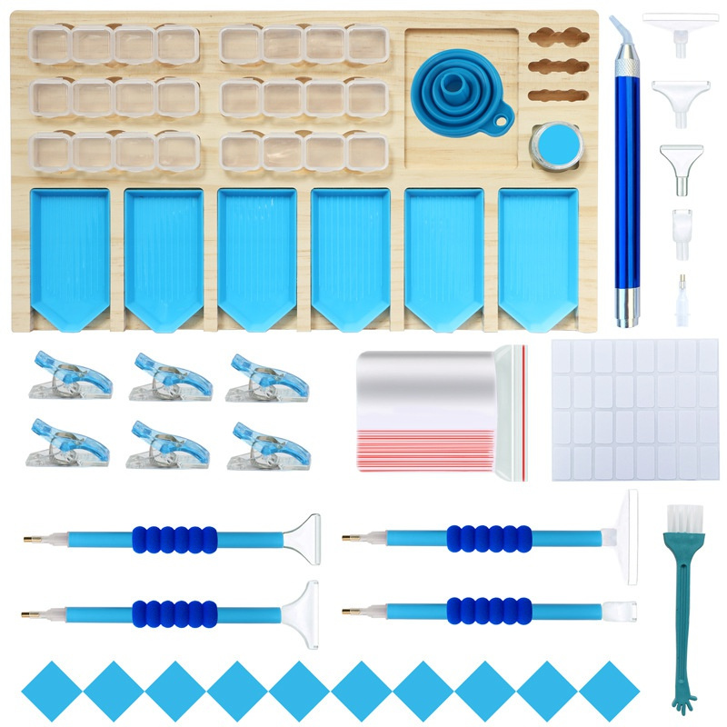 Mới Khay Gỗ Đựng Đá Đính Tranh Đính Đá Diy