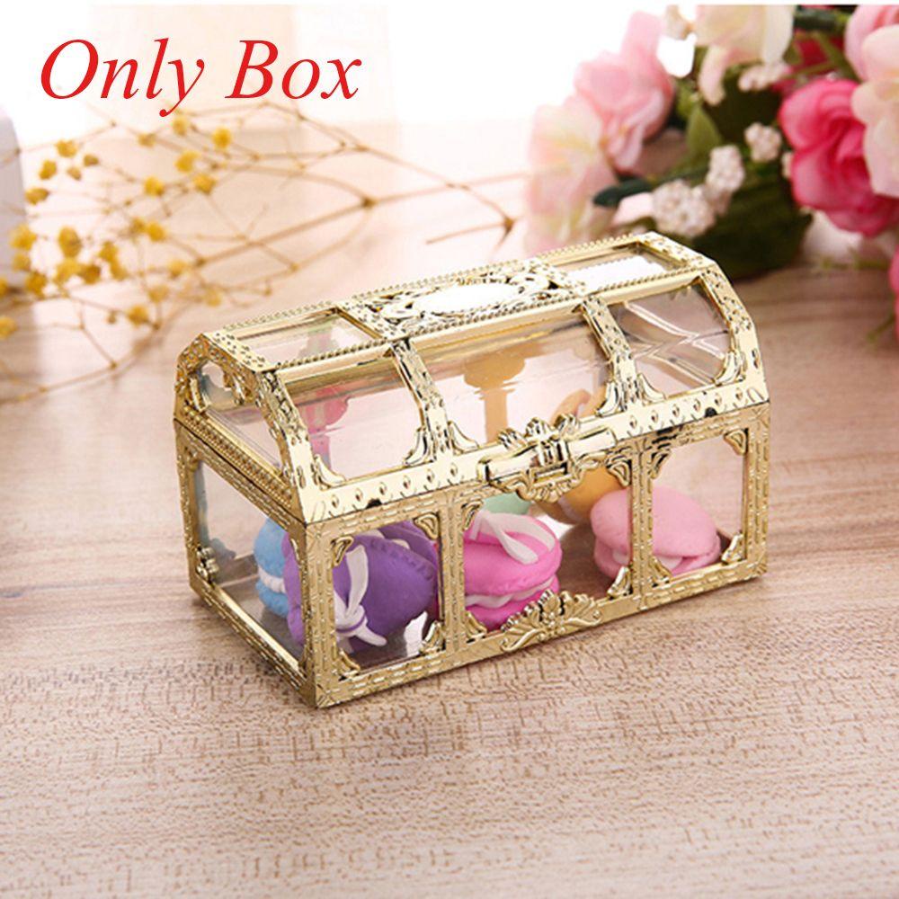 KUNHEV ❈Hoa Mẫu Đơn❈ Hộp Nhựa Trong Suốt Đựng Trang Sức Hình Rương Kho Báu Dễ Thương|Hộp Kẹo Cổ Điển / Nhiều Màu