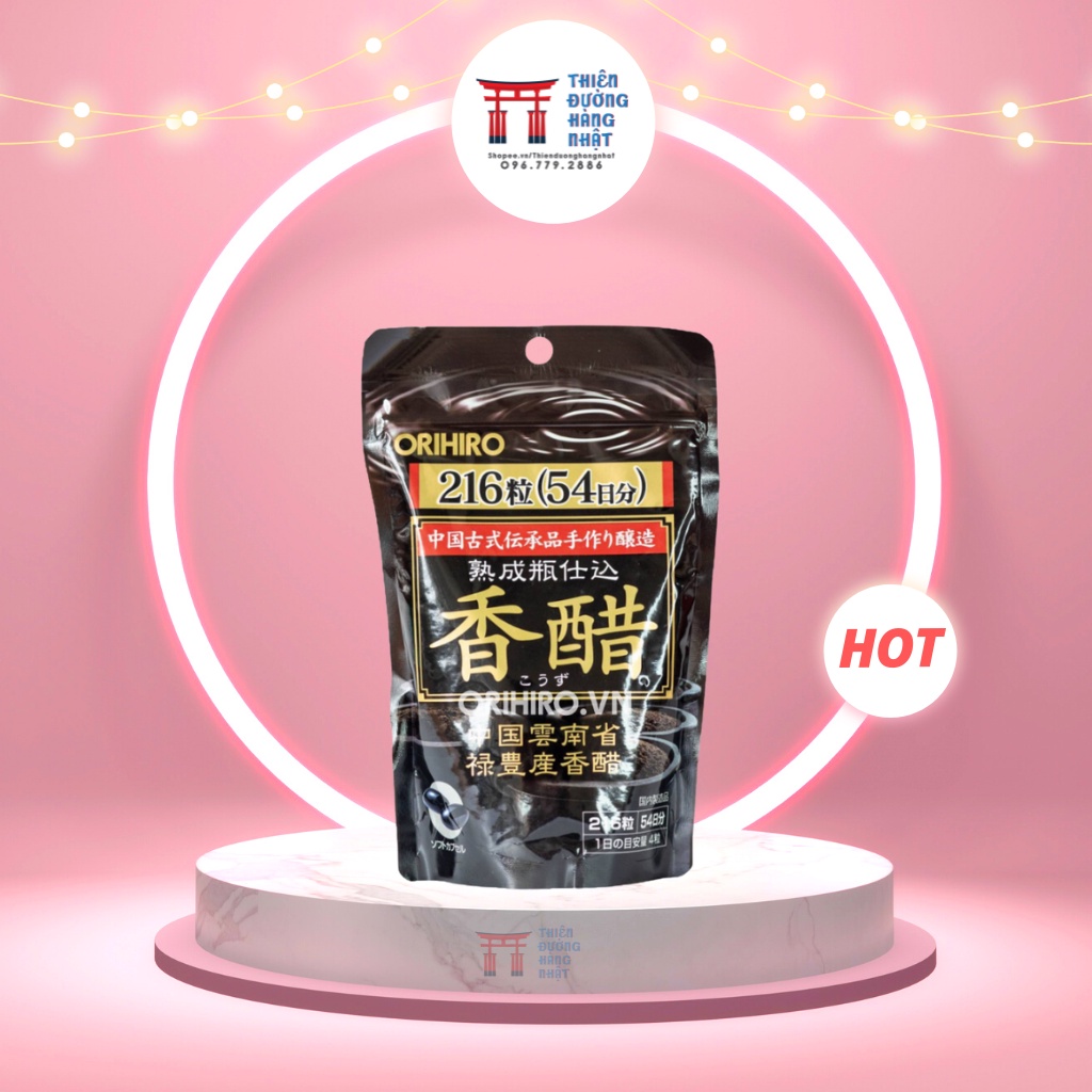 Viên Orihiro Kozu Capsule, giấm đen giảm cân Orihiro Nhật Bản túi 216 viên