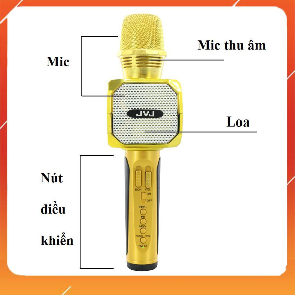 [ HÀNG CHÍNH HÃNG ] Micro kèm loa Bluetooth Karaoke JVJ SD - 10 không dây hỗ trợ ghi âm hàng chính hãng