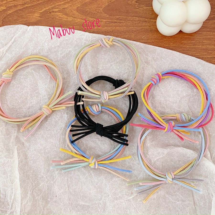 [Mã FAMARAL2 giảm 10K đơn 50K]Combo 5 Dây Buộc Tóc Kiểu 5 Sợi Thắt Nút 2003